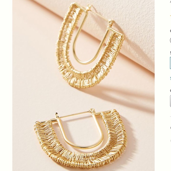 NWT Anthropologie Wrapped U-Hoop Earrings